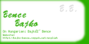 bence bajko business card